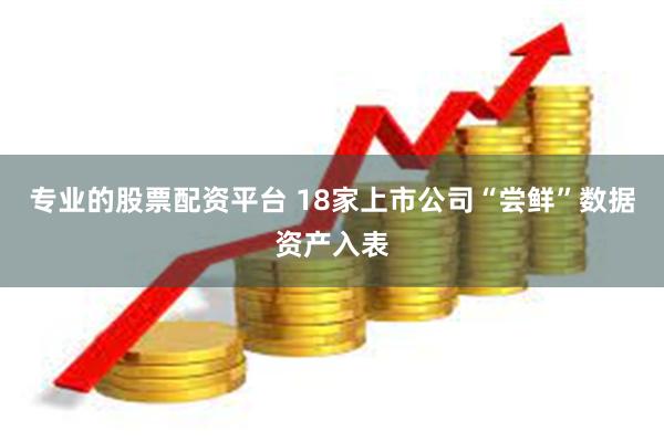 专业的股票配资平台 18家上市公司“尝鲜”数据资产入表