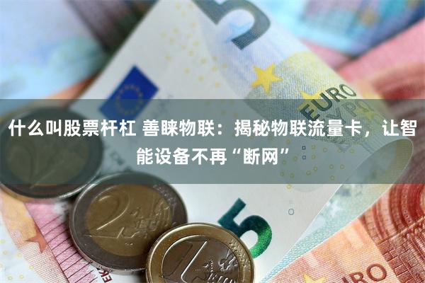 什么叫股票杆杠 善睐物联：揭秘物联流量卡，让智能设备不再“断网”