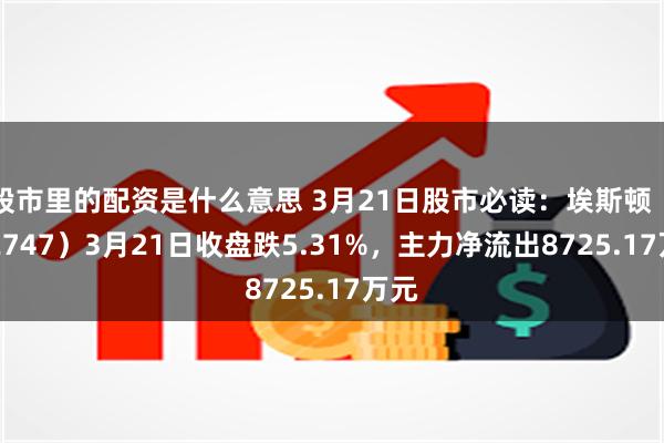 股市里的配资是什么意思 3月21日股市必读：埃斯顿（002747）3月21日收盘跌5.31%，主力净流出8725.17万元