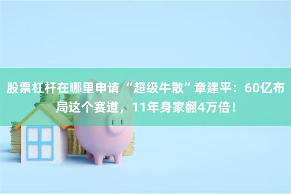 股票杠杆在哪里申请 “超级牛散”章建平：60亿布局这个赛道，11年身家翻4万倍！