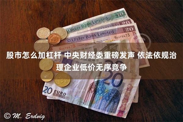 股市怎么加杠杆 中央财经委重磅发声 依法依规治理企业低价无序竞争