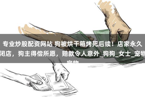 专业炒股配资网站 狗被烘干箱烤死后续！店家永久闭店，狗主得偿所愿，赔款令人意外_狗狗_女士_宠物