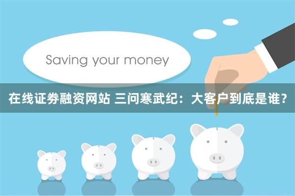 在线证劵融资网站 三问寒武纪:大客户到底是谁?